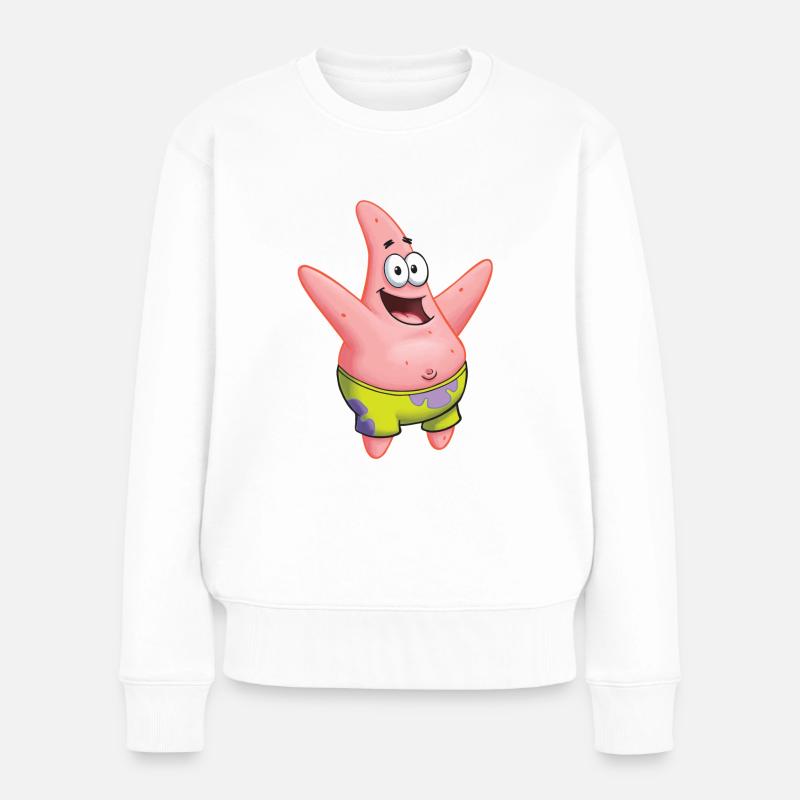 Spongebob Schwammkopf Patrick Star Design - Frauen Premium Bio Pullover - Weiß