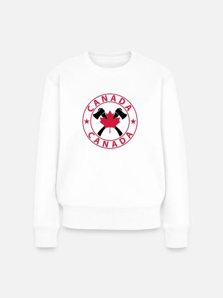 Canada lumbering - Frauen Premium Bio Pullover - Weiß