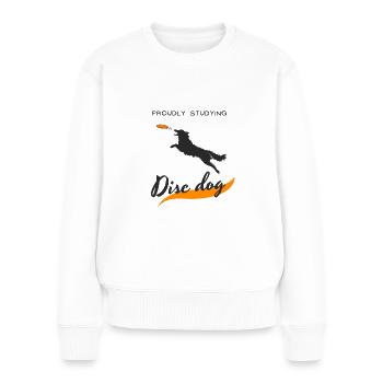Fièrement étudiant Disc dog - Pull Premium bio Femme - blanc - Devant - Julia (174cm)