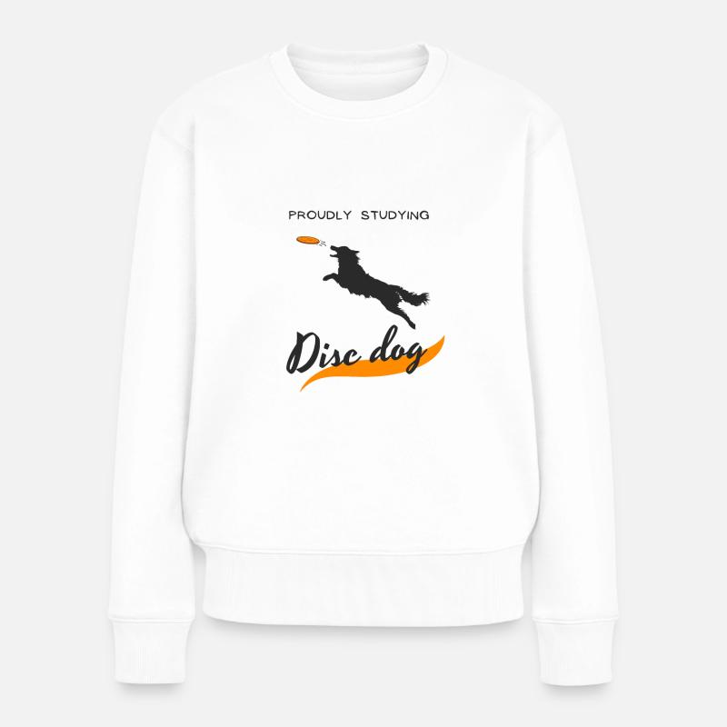 Fièrement étudiant Disc dog - Pull Premium bio Femme - blanc