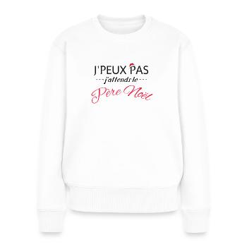 J'peux pas j'attends le Père Noël - Pull Premium bio Femme - blanc - Devant - Julia (174cm)