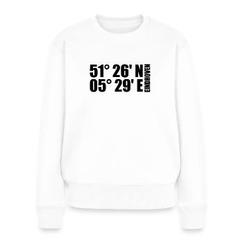 Eindhoven Koordinaten - Frauen Premium Bio Pullover - Weiß - Vorne - Julia (174cm)