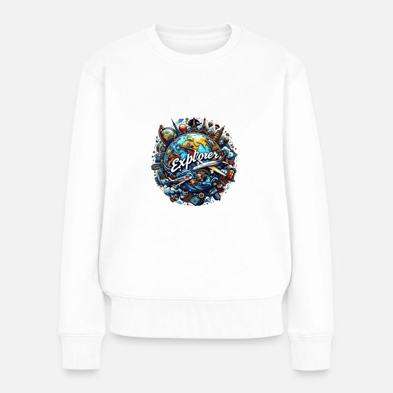 Voyage Tourisme d’aventure Sac à dos Tour du monde - Pull Premium bio Femme - blanc