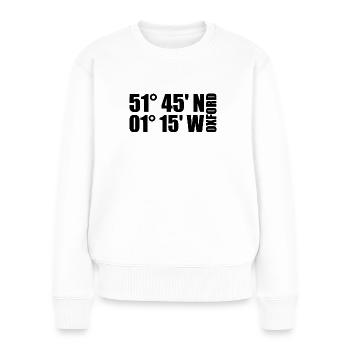 Oxford Koordinaten - Frauen Premium Bio Pullover - Weiß - Vorne - Julia (174cm)