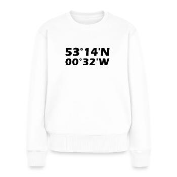 Lincoln Koordinaten - Frauen Premium Bio Pullover - Weiß - Vorne - Julia (174cm)