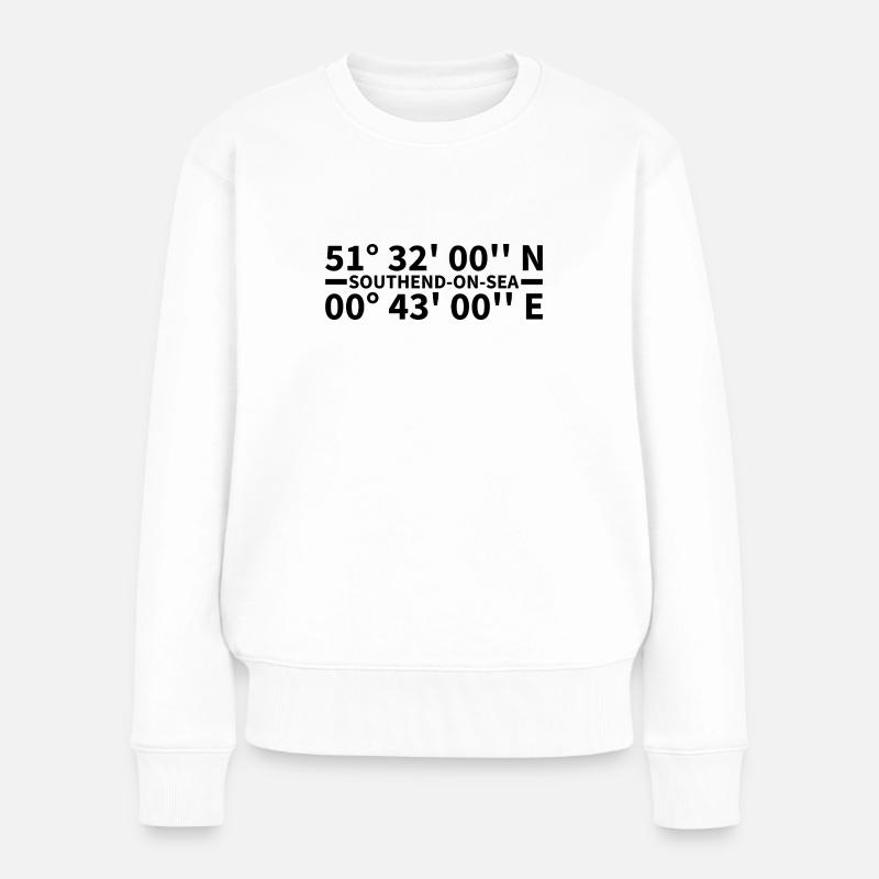 Coordonnées de Southend-on-Sea - Pull Premium bio Femme - blanc