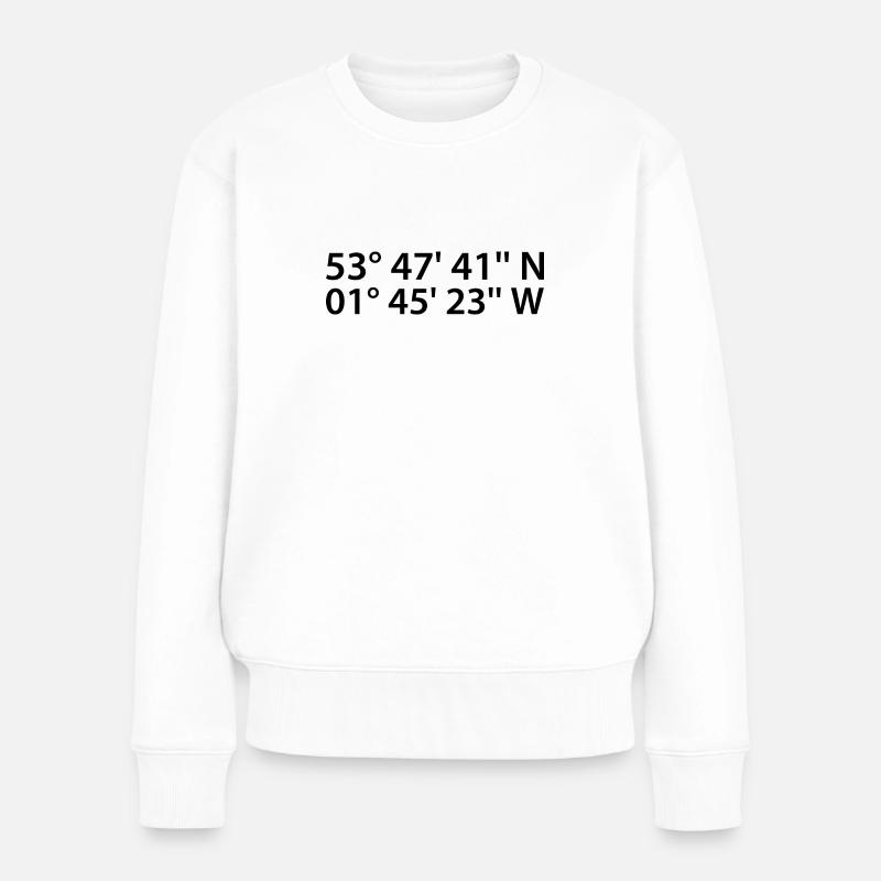 Bradford Koordinaten - Frauen Premium Bio Pullover - Weiß