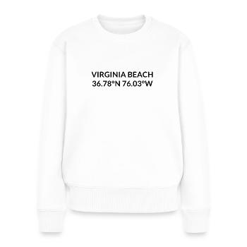 Virginia Beach Virginia USA Koordinaten - Frauen Premium Bio Pullover - Weiß - Vorne - Julia (174cm)