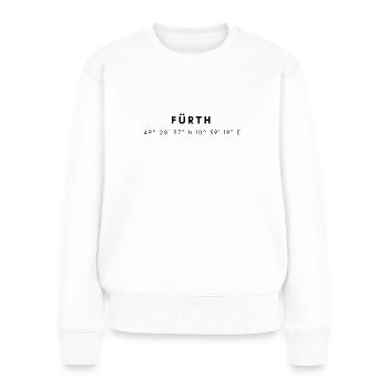 Fürth Koordinaten - Frauen Premium Bio Pullover - Weiß - Vorne - Julia (174cm)