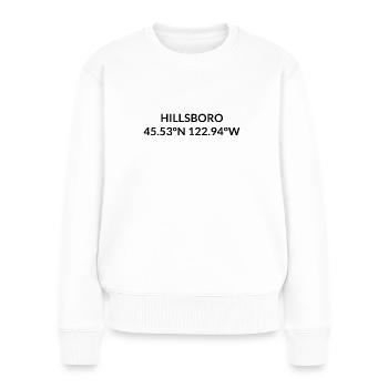 Hillsboro Oregon USA Koordinaten - Frauen Premium Bio Pullover - Weiß - Vorne - Julia (174cm)