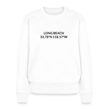 Long Beach California USA Koordinaten - Frauen Premium Bio Pullover - Weiß - Vorne - Julia (174cm)