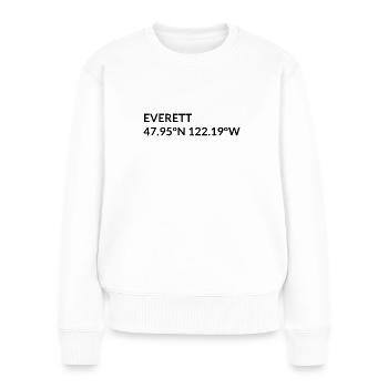 Everett Washington USA Koordinaten - Frauen Premium Bio Pullover - Weiß - Vorne - Julia (174cm)