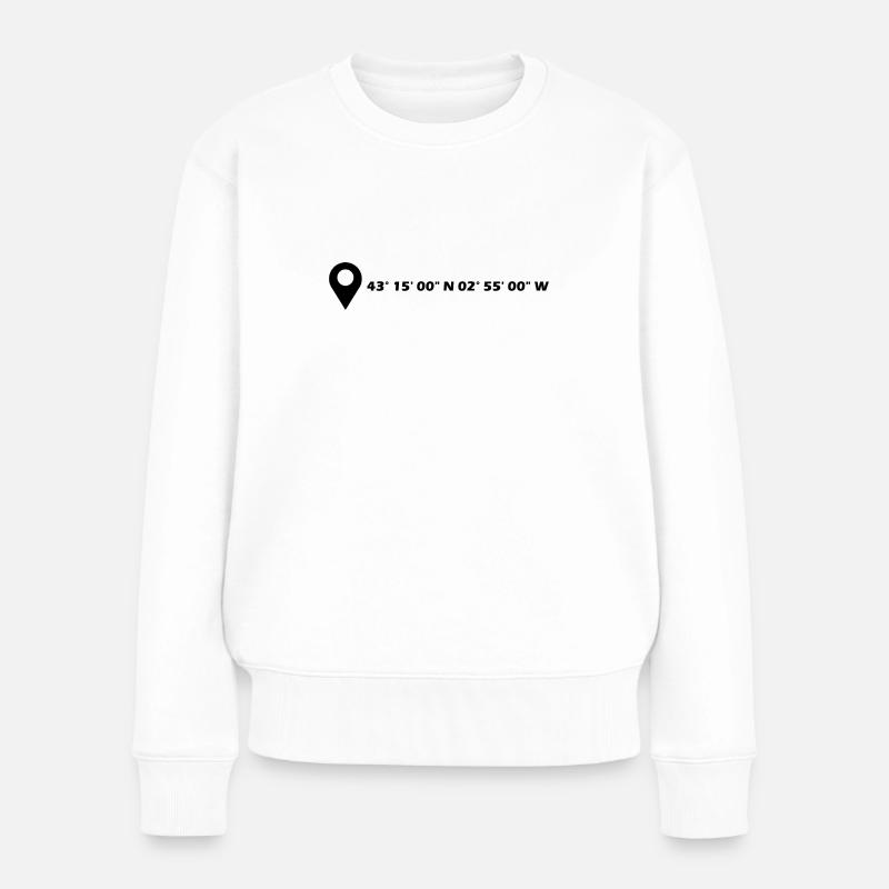 Bilbao Koordinaten - Frauen Premium Bio Pullover - Weiß
