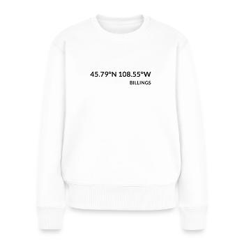 Billings, Montana, USA Coordinates - Women's Premium Organic Jumper - white - Front - Julia (174cm)