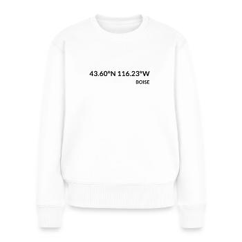 Coordonnées de Boise, Idaho, États-Unis - Pull Premium bio Femme - blanc - Devant - Julia (174cm)