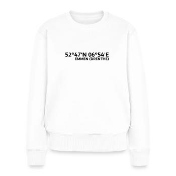 Emmen (Drenthe) coordinates - Women's Premium Organic Jumper - white - Front - Julia (174cm)