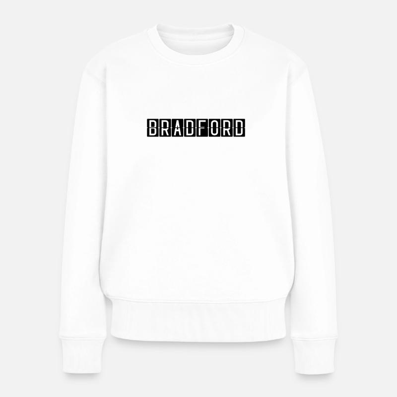 Bradford Flughafentafel - Frauen Premium Bio Pullover - Weiß
