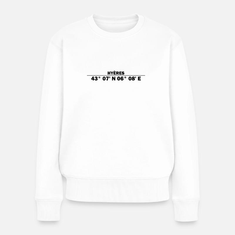 Coordonnées de Hyères - Pull Premium bio Femme - blanc