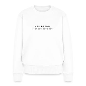 Heilbronn Koordinaten - Frauen Premium Bio Pullover - Weiß - Vorne - Julia (174cm)