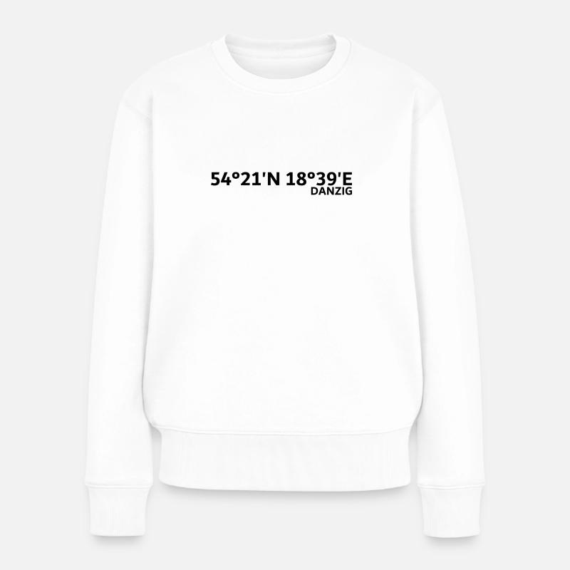 Danzig Koordinaten - Frauen Premium Bio Pullover - Weiß