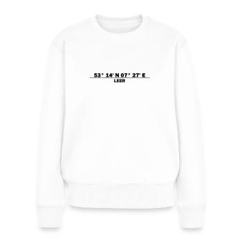 Leer Koordinaten - Frauen Premium Bio Pullover - Weiß - Vorne - Julia (174cm)