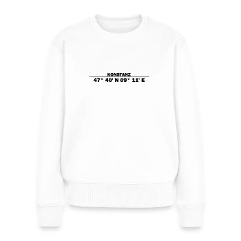 Coordonnées de Constance - Pull Premium bio Femme - blanc - Devant - Julia (174cm)