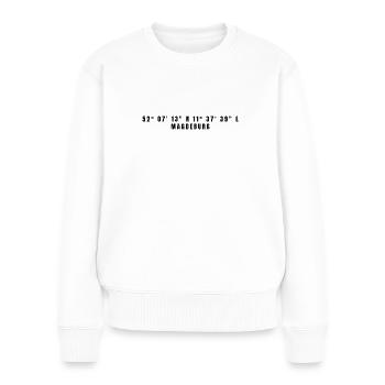 Magdebourg Saxe-Anhalt Coordonnées - Pull Premium bio Femme - blanc - Devant - Julia (174cm)