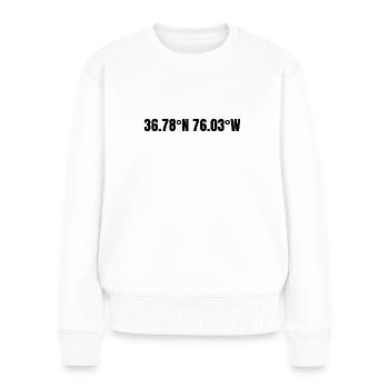 Virginia Beach Virginia USA Koordinaten - Frauen Premium Bio Pullover - Weiß - Vorne - Julia (174cm)