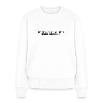 Menden (Sauerland) Nordrhein-Westfalen Koordinaten - Frauen Premium Bio Pullover - Weiß - Vorne - Julia (174cm)