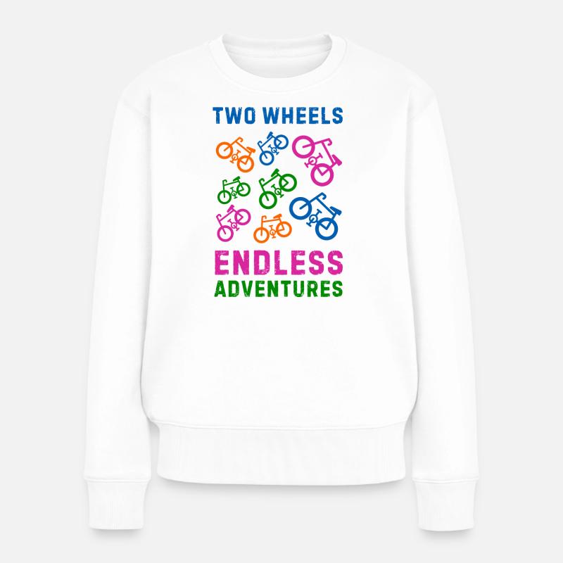 Fahrrad - Frauen Premium Bio Pullover - Weiß
