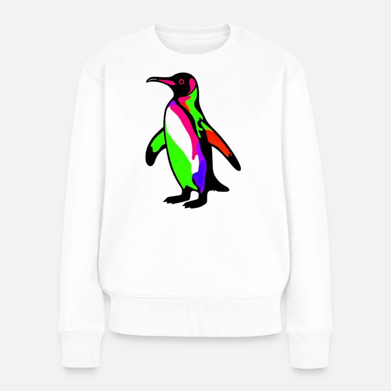 Pinguin - Frauen Premium Bio Pullover - Weiß