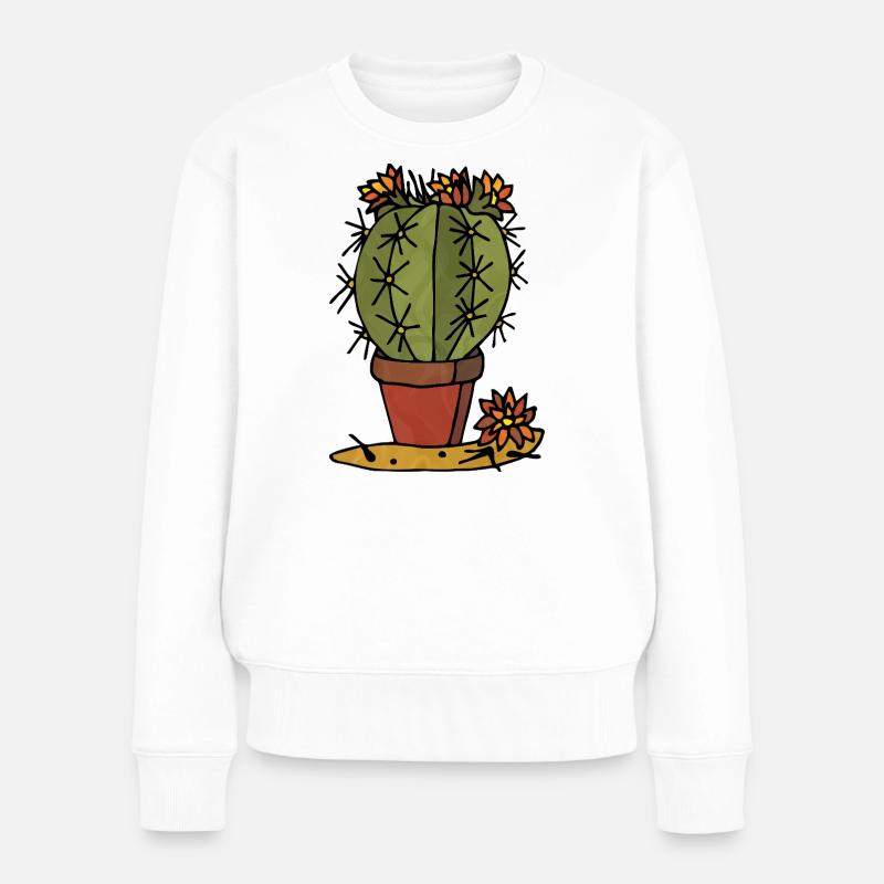 Blumen - Frauen Premium Bio Pullover - Weiß