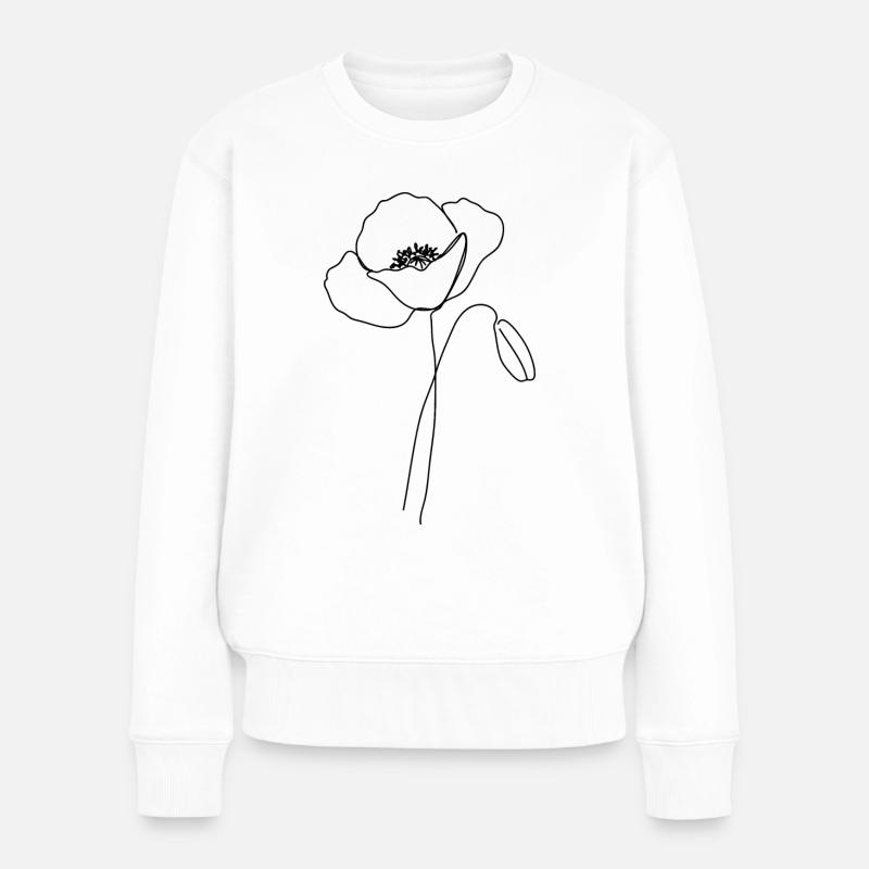 Mohnblume - Frauen Premium Bio Pullover - Weiß