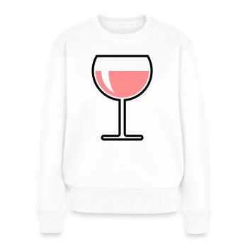 Roséweinglas Rund Zu (Roséwein / Wein / 2C) - Frauen Premium Bio Pullover - Weiß - Vorne - Julia (174cm)