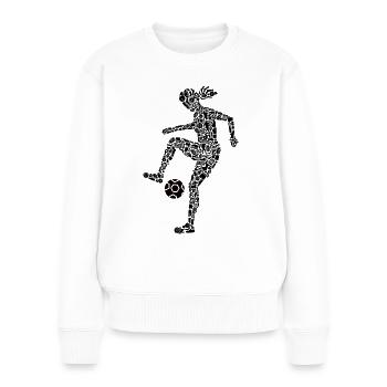 Fußball Spielerin Symbole Frauen Fußballspielerin - Frauen Premium Bio Pullover - Weiß - Vorne - Julia (174cm)