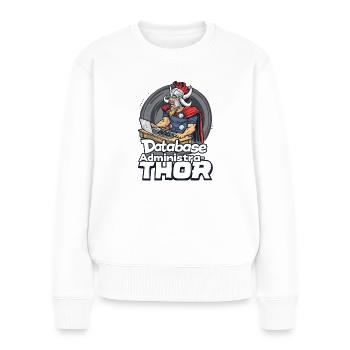Viking Databaseadministra-thor Nerdy - Frauen Premium Bio Pullover - Weiß - Vorne - Julia (174cm)