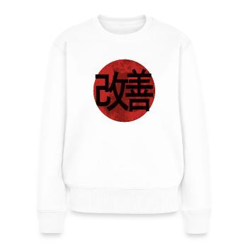 Hiragana Katakana Kaizen-methode Kaizen - Frauen Premium Bio Pullover - Weiß - Vorne - Julia (174cm)