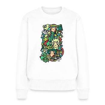 Japajazz par Juliooz - Pull Premium bio Femme - blanc - Devant - Julia (174cm)