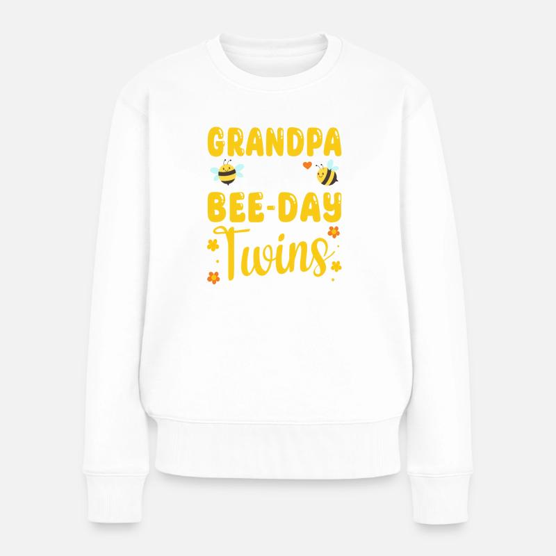 Opa der Bee Day Zwillinge - Frauen Premium Bio Pullover - Weiß