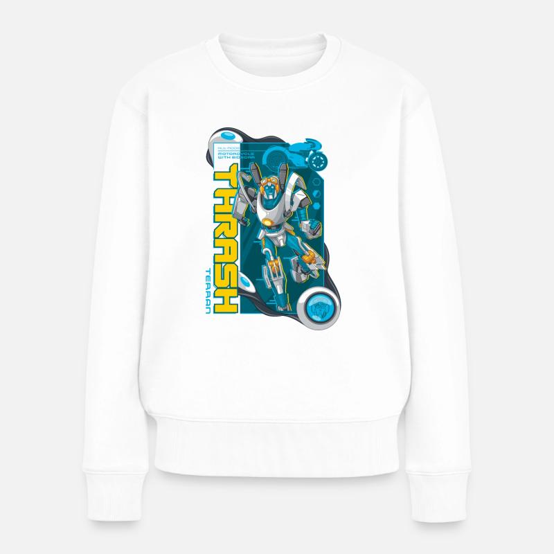 Transformers Earth Spark Thrash Terraner - Frauen Premium Bio Pullover - Weiß