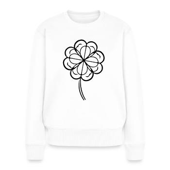 Clover Symbol - Women's Premium Organic Jumper - white - Front - Julia (174cm)