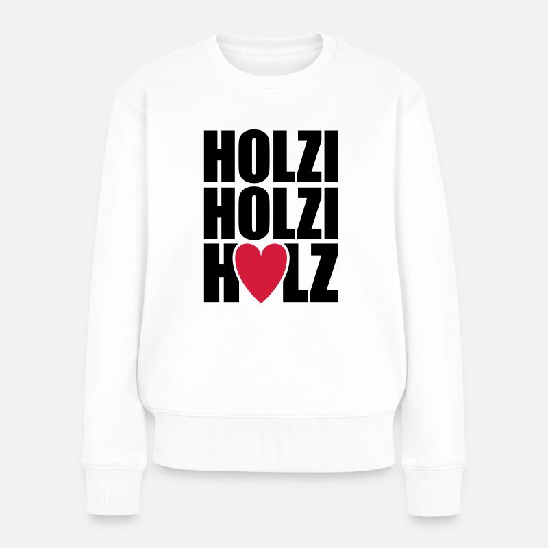 Holzi Holzi Holz - Frauen Premium Bio Pullover - Weiß