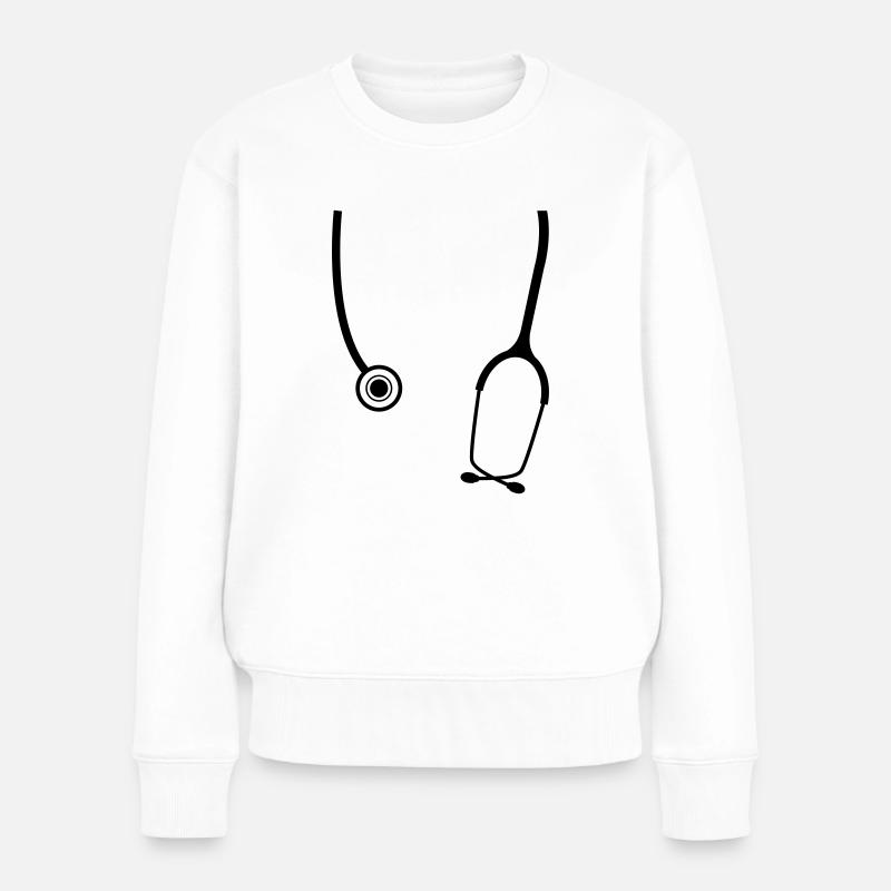 Arzt - Frauen Premium Bio Pullover - Weiß
