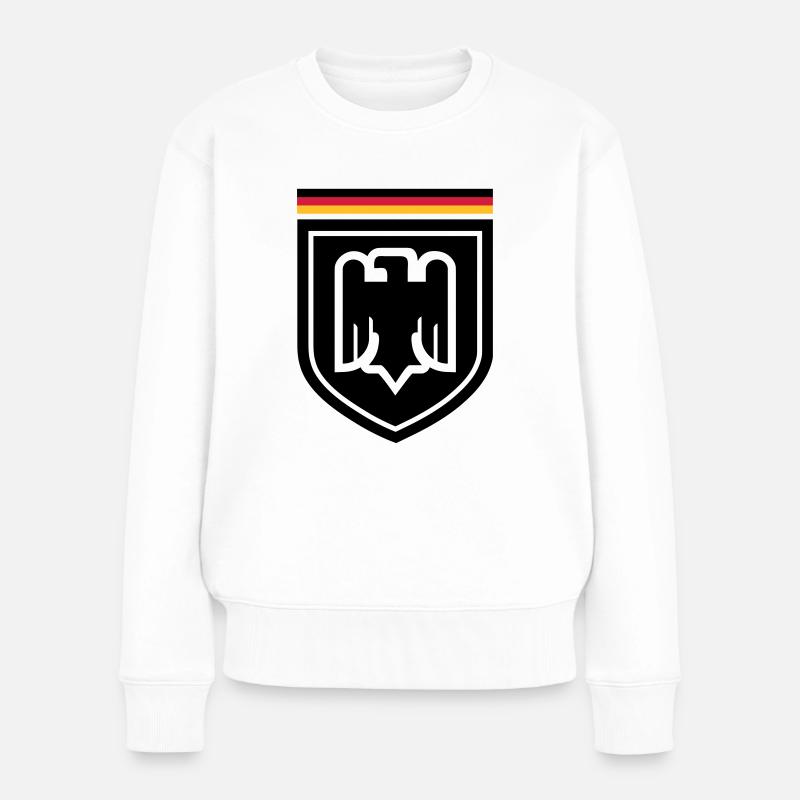 Deutschland Adler Abzeichen 01 - Frauen Premium Bio Pullover - Weiß