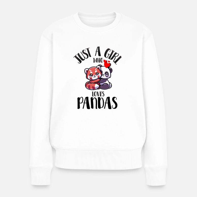 " tshirt pour celle qui Aime les Pandas" - Pull Premium bio Femme - blanc