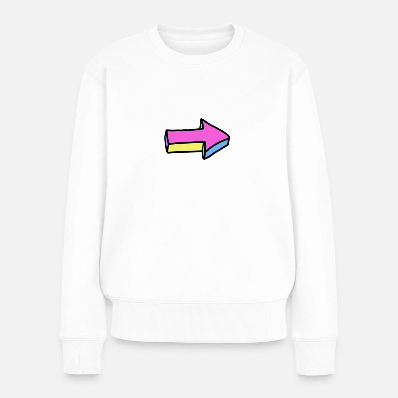 Pfeil - Frauen Premium Bio Pullover - Weiß