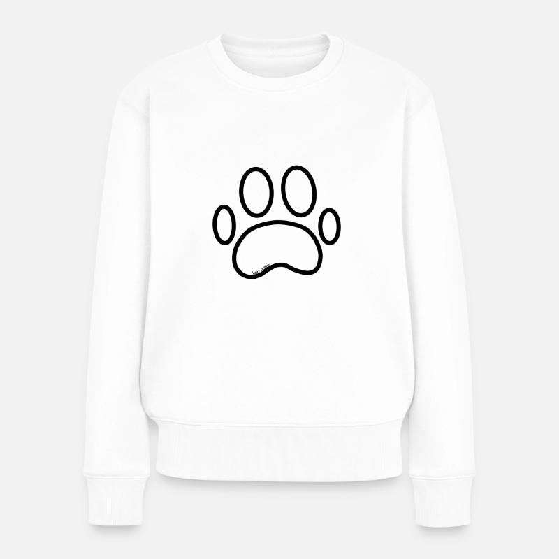 Pfote - Frauen Premium Bio Pullover - Weiß