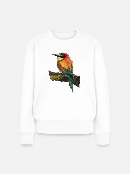 Vogel - Frauen Premium Bio Pullover - Weiß