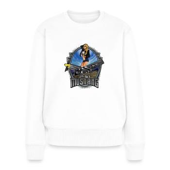 P-51 Airforce Pilot Gift - Frauen Premium Bio Pullover - Weiß - Vorne - Julia (174cm)