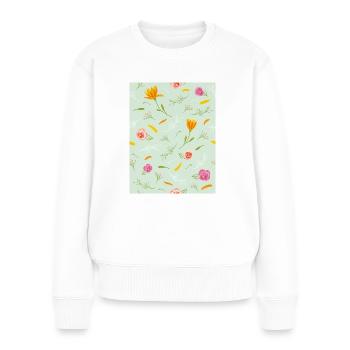 Beautiful pattern with flowers - Women's Premium Organic Jumper - white - Front - Julia (174cm)